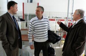 Lemme im Gespäch mit Prof. Dr. Jörg Wagner (links) und Prof. Dr. Helmut Tilp (rechts)