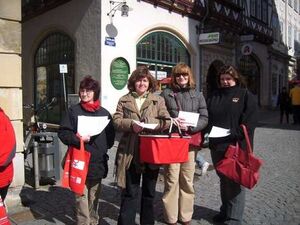 Karin Richardt, Susanne Köhler und Heidrun Sachse beim EPD in Eisenach (ganz links Christa Wolf)