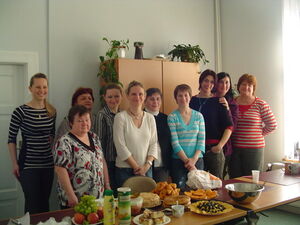 Teilnehmer des Frauenintegrationskurses in der Volkshochschule Hermsdorf