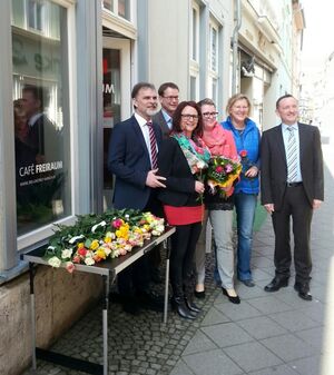 Claudia Zanker, Sandy Kirchner und Carmen Listemann am 8.3. in Mühlhausen