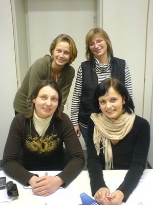 Der neue Vorstand: oben v.l. Katharina Glasser, Conny Knopf; unten v.l.: Sandra Hillesheim, Nadine Zisler