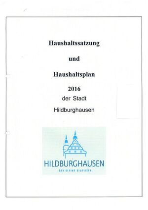 Deckblatt des Haushaltes 2016