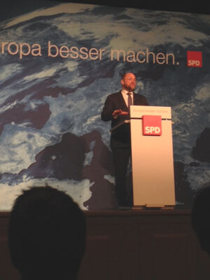 Martin Schulz bei seiner Rede im Kaisersaal.