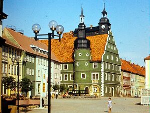 Das Rathaus von Hildburghausen vor der Sanierung