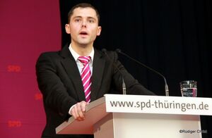Unser Bundestagskandidat Michael Klostermann bei seiner Vorstellungsrede