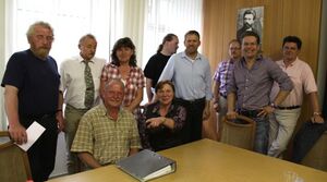 Die Teinehmer an der Kreisvorstandssitzung Mite Mai in Eisenach, 2.v. rechts SPD Landesgeschäftsführer René Lindenberg 
