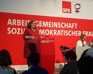 Dorothea Marx auf der ASF-Bundeskonferenz in Saarbrücken. (Bild: Heidrun Sachse)