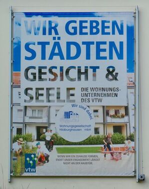 Werbeplakat der Wohnungsgesellschaft