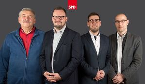 v.l. Peter Mittelstädt(Platz 2), Alexander Burkhardt(Platz 1), Bürgermeister Sven Schrade und Stefan Helbig(Platz 3)