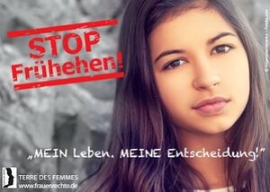 Frühehen stoppen! (Bild: Terre des Femmes)